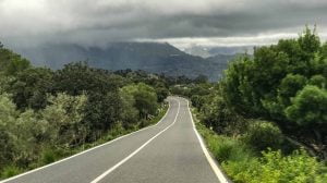 View of the road to the Col de Femenia Mallorca