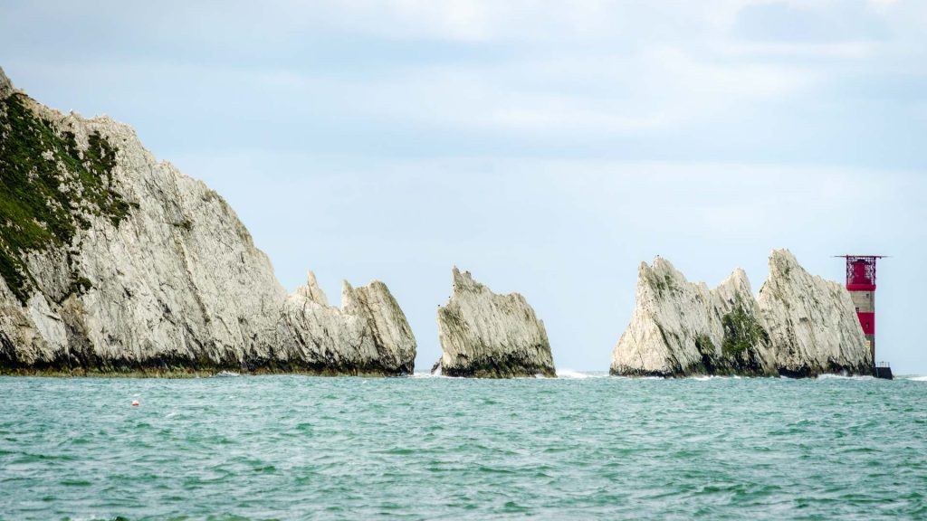 Cycling Isle of Wight to the Needles and lighthouse, the iconic landmark
