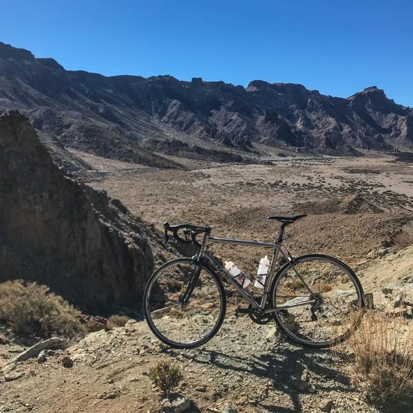 Lava fields you pass while cycling Teide