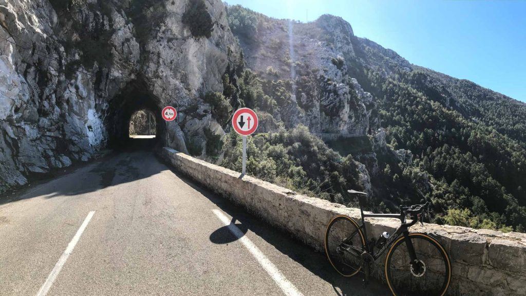 Bike near a stone arch bridge, Côte d'Azur