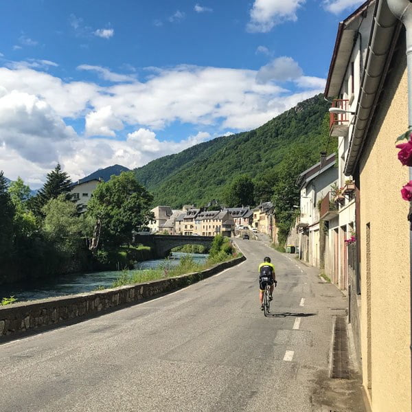 The pretty village of Arreau at the foot of the Col d'Aspin