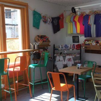 Inside Sa Ruta Verda Mallorca coffee shop for cyclists