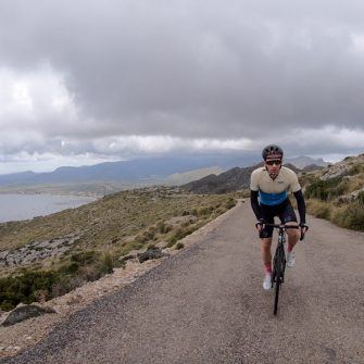Nearing the top of the Talaia d'Albercutx climb by bike Mallorca