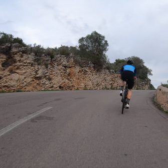 Corners cut into the rock on the way up to Santuari de Cura Mallorca