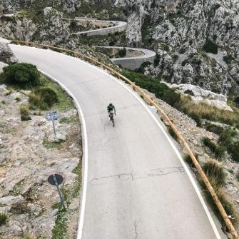 Cyclist on the Sa Calobra road, Mallorca