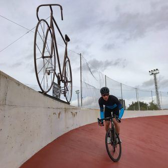 Cyclist at Sineu velodrome, Mallorca
