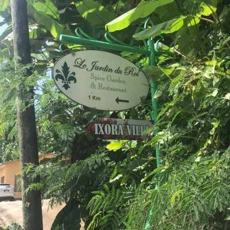 Signpost to Jardin du Roi, Seychelles
