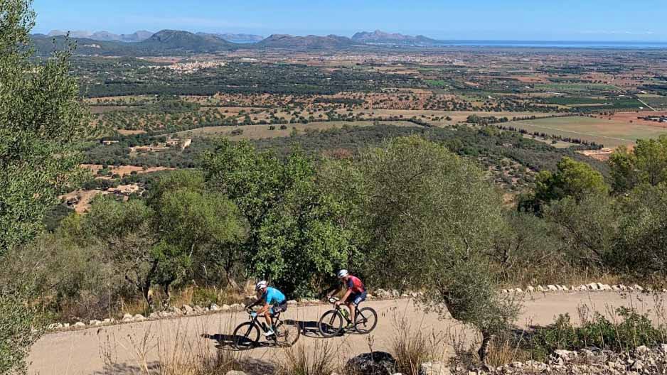 Cyclists on Santa Magdalena cycling route Mallorca