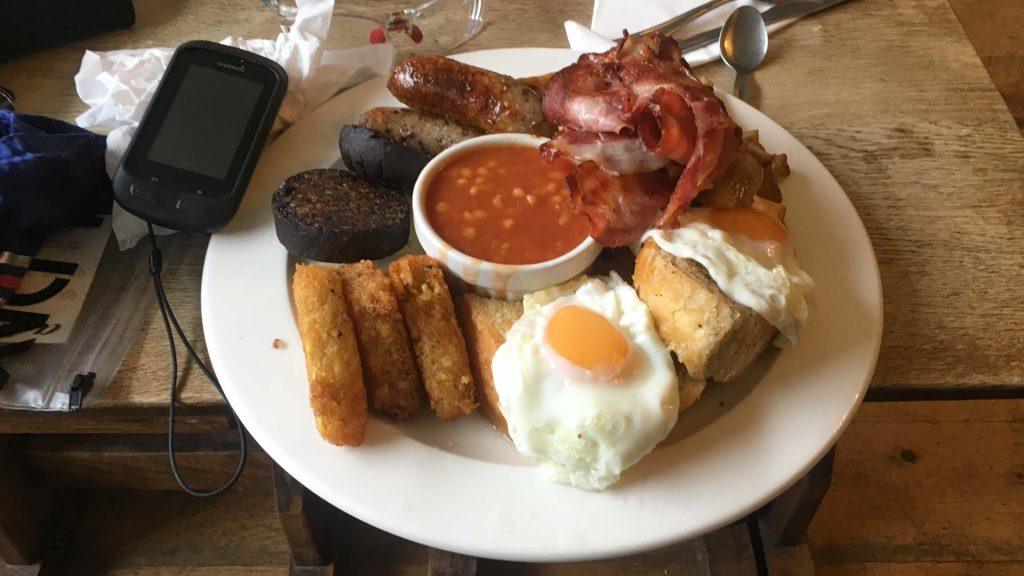 Full English Breakfast at the Old Post Office cycling cafe