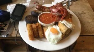 Full English Breakfast at the Old Post Office cycling cafe