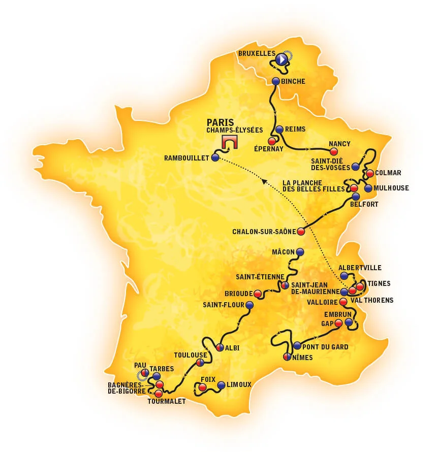 Route of the Tour de France 2019