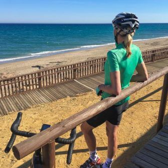 Cyclist by the sea, Costa Almeria