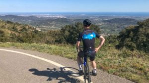 Cycling Costa Daurada cyclist admiring view