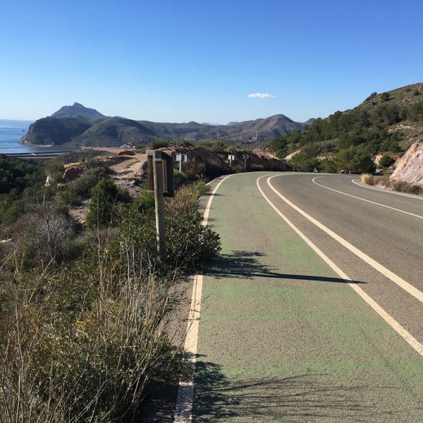 View from the top of the green mile, cycling La Manga, Spain