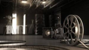cycling film reels and studio for filming