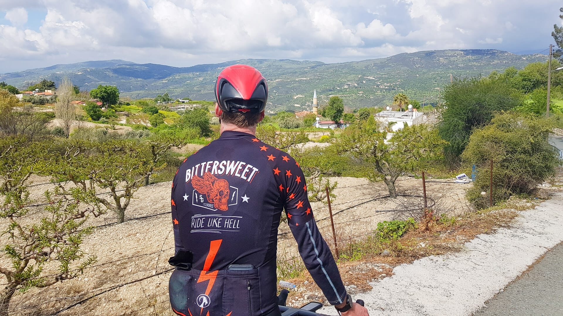 Cimbing Mount Olympus by bicycle, view from the top