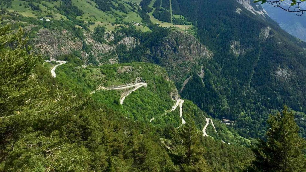 View of Alpe d'Huez on La Marmotte gran fondo route