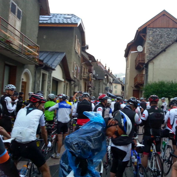 At the start of the Marmotte granfondo