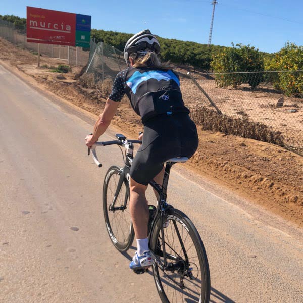 Cyclist cycling in Murcia