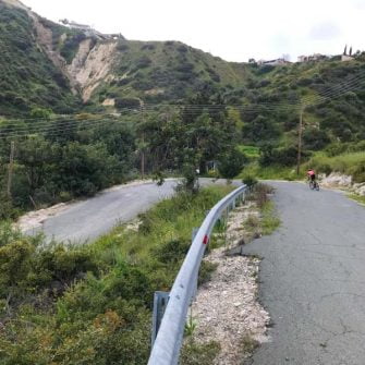 Switchback and road cyclist in Cyprus