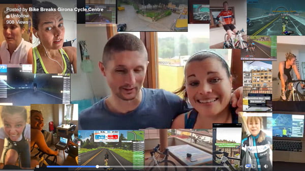 Collage of Bike Breaks Girona Cycle Centre Zwift ride, made by Oliver Grenaa