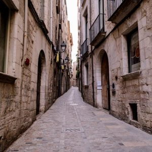 Empty road in Girona