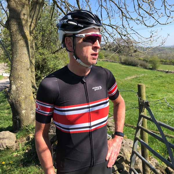 stolen goat cycling jersey (from front)