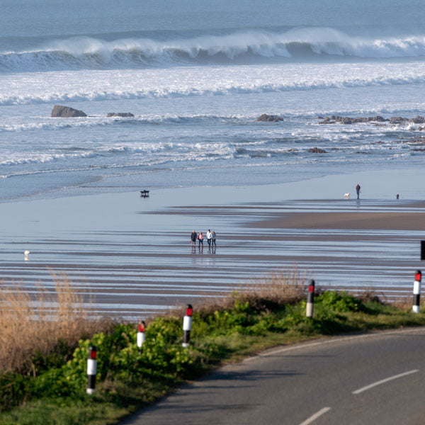 View down to a classic Cornish beach