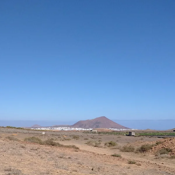 Classic view of Lanzarote, down to the sea