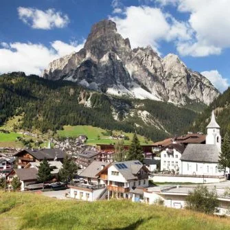 The cycling hub of Corvara in the heart of the Italian Dolomites