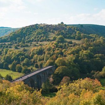Monsal Trail for cyclists near Hassop Station in the Peak District