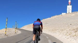 Cyclist on Mont Ventoux - the perfect Alpine cycling destination