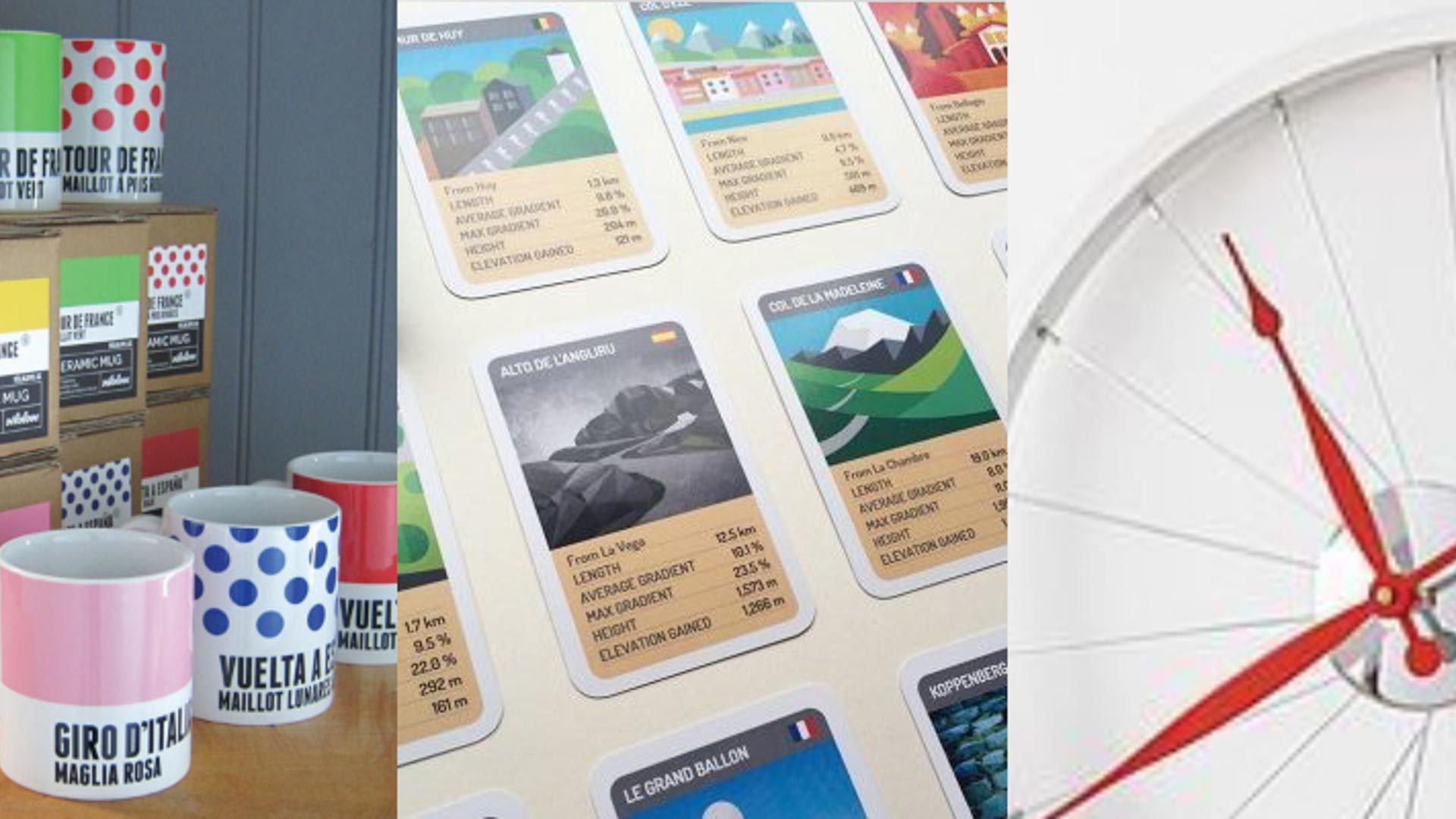 Collage of cycling gifts for him or her