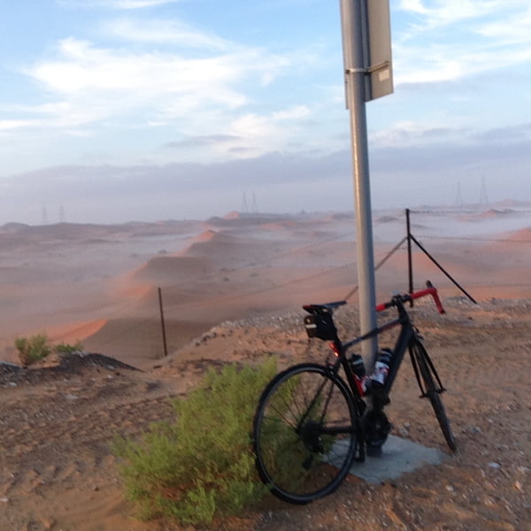 Bicycle in front of view near Al Ain, UAE