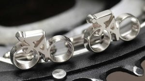 pair of silver cycling cufflinks