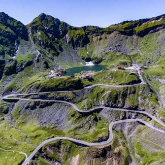 Road leading up to the summit of the Transfagarasan Highway pass
