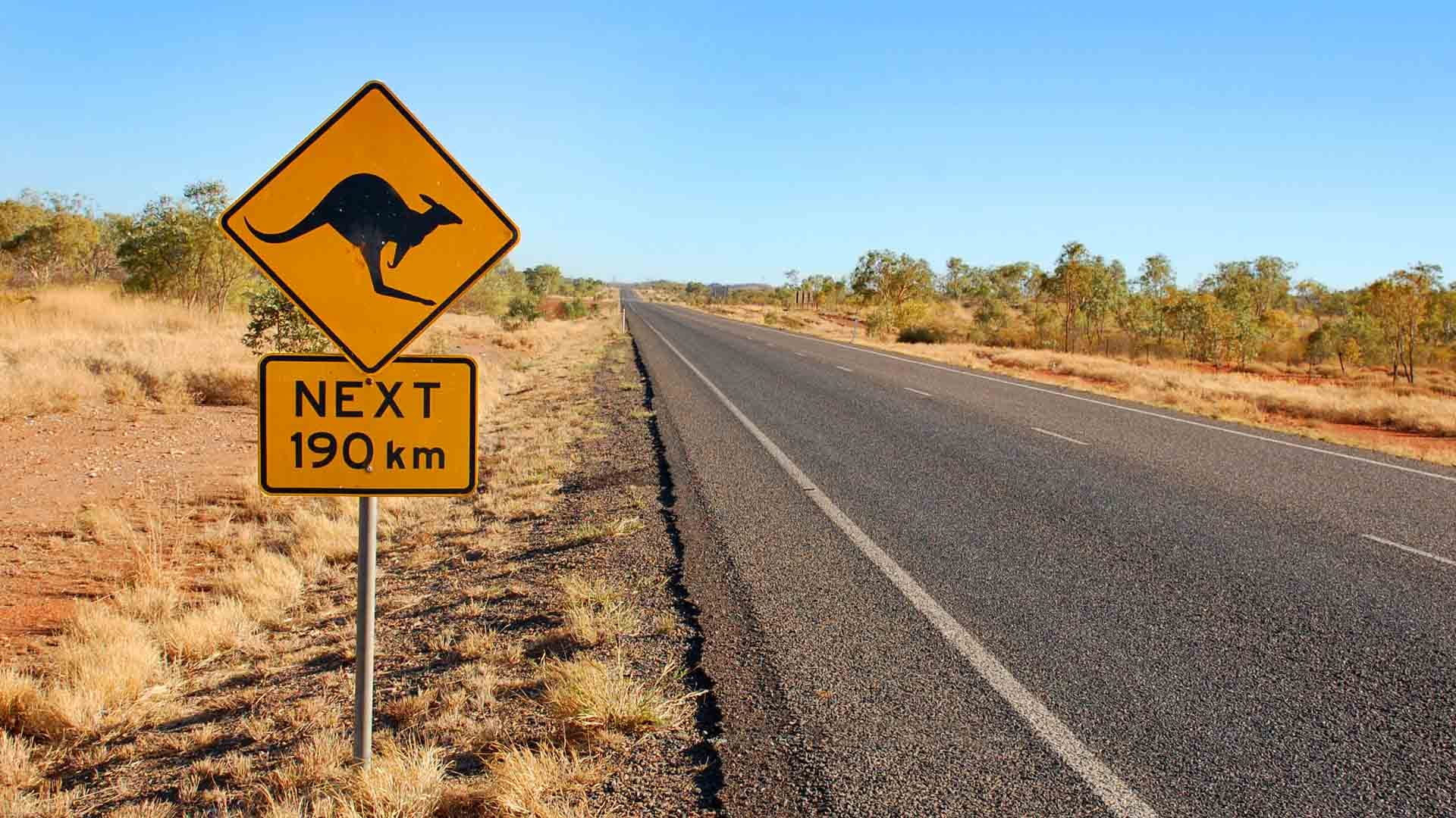 Cycling in Australia long straight road for cyclists