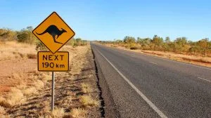 Cycling in Australia long straight road for cyclists