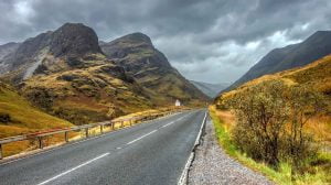 Cycling route through the Scottish Highlands