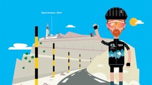 Personalsied cycling illustration Mont Ventoux