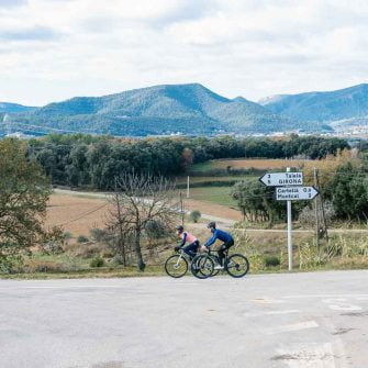 Cyclists on an easy spin around Girona