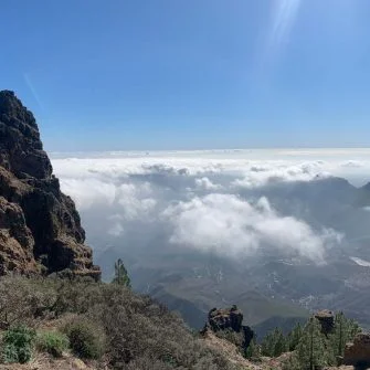 View from top of Pico de las Nieves Gran Canaria cycling route