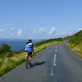 Cycling route on Arran in the southwest of the island