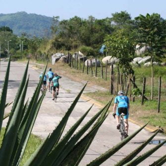 Arriving in El Tuito by bike