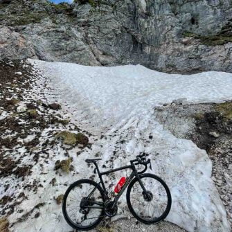Snow blocks cycling route in Slovenia's Mangart's Saddle pass