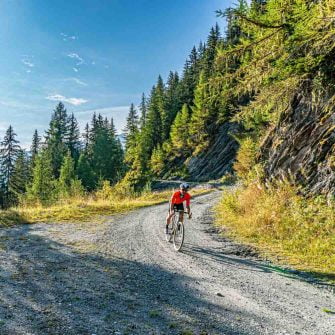 Gravel cyclist in Switzerland
