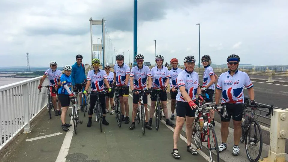 Riding over the Severn Bridge to Chepstow on LEJOG