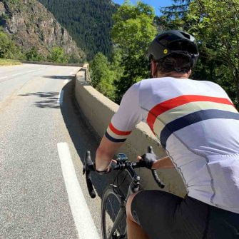 Cyclist cycling alpe d'huez on an everest cycling challenge