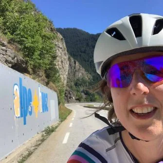 Cyclist on Alpe d'Huez