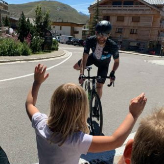 Kids supporting everesting by bike